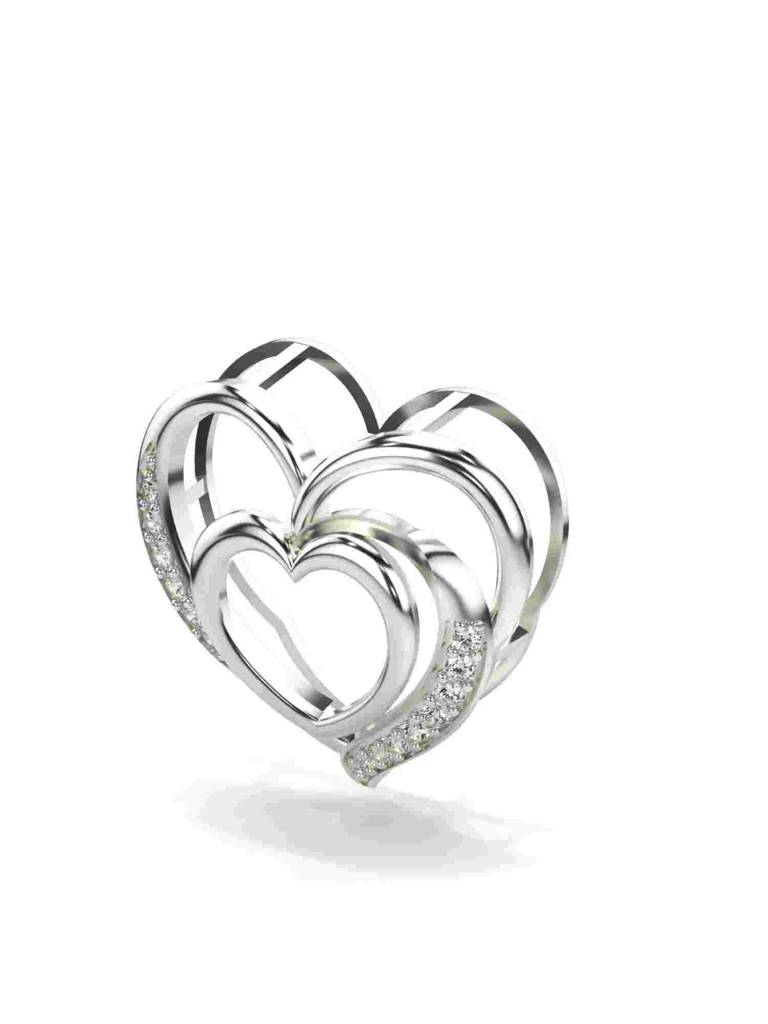 Sterling Silver Plated With Certified Lab Grown Diamond 0.11Cts | Vgp0055 : VGP0055_SWL