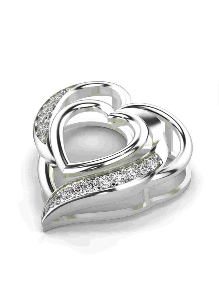 Sterling Silver Plated With Certified Lab Grown Diamond 0.11Cts | Vgp0055 : VGP0055_SWL