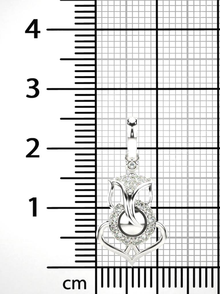 Sterling Silver Plated With Certified Lab Grown Diamond 0.18Cts | Vgp0147 : VGP0147_SWL