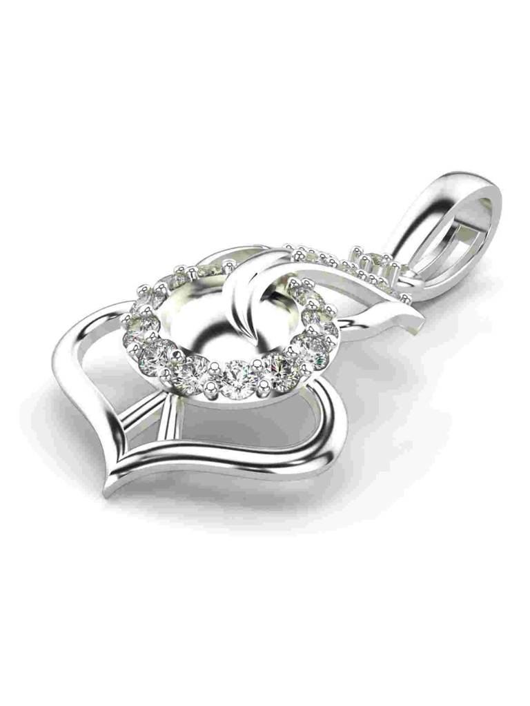 Sterling Silver Plated With Certified Lab Grown Diamond 0.18Cts | Vgp0147 : VGP0147_SWL