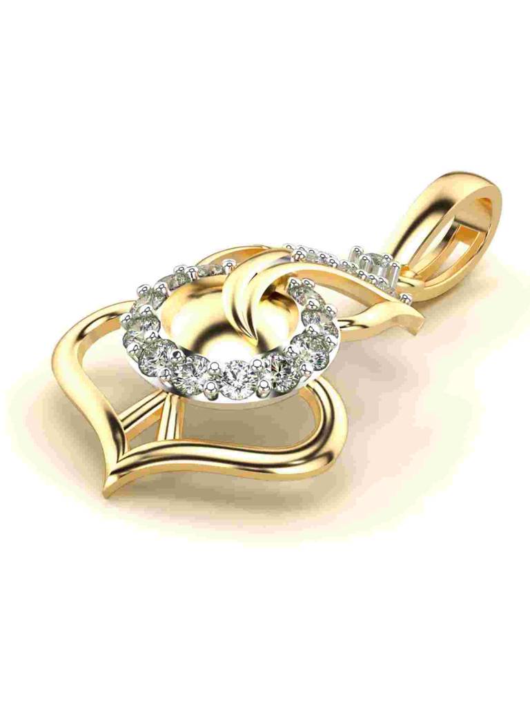 Sterling Silver Plated With Certified Lab Grown Diamond 0.18Cts | Vgp0147 : VGP0147_SYL