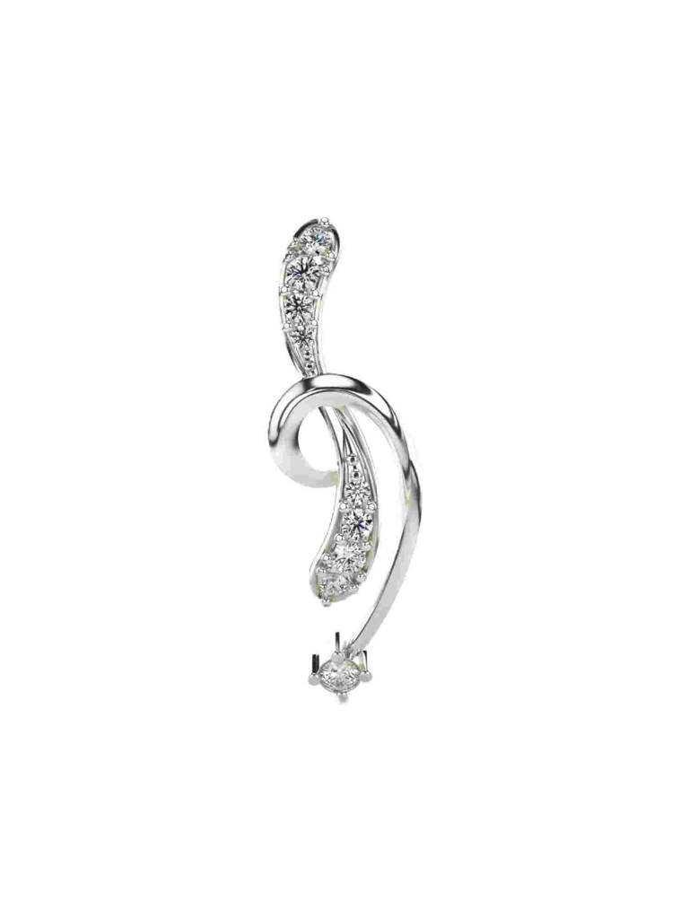Sterling Silver Plated With Certified Lab Grown Diamond 0.09Cts | Vgp0239 : VGP0239_SWL