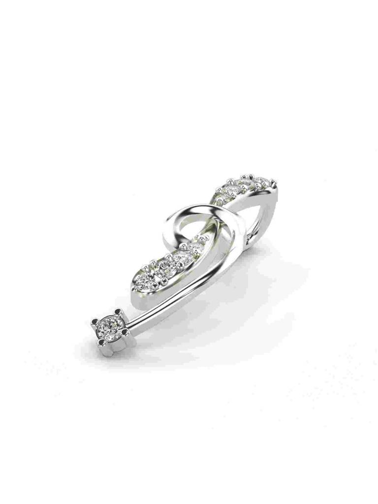 Sterling Silver Plated With Certified Lab Grown Diamond 0.09Cts | Vgp0239 : VGP0239_SWL