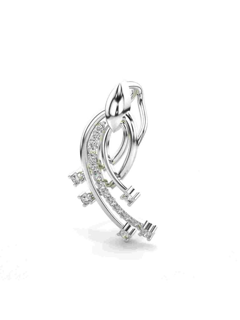 Sterling Silver Plated With Certified Lab Grown Diamond 0.19Cts | Vgp0246 : VGP0246_SWL