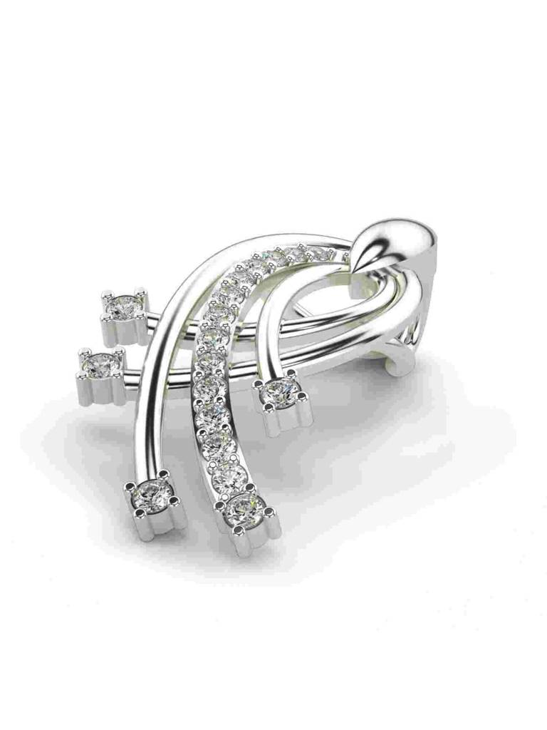 Sterling Silver Plated With Certified Lab Grown Diamond 0.19Cts | Vgp0246 : VGP0246_SWL