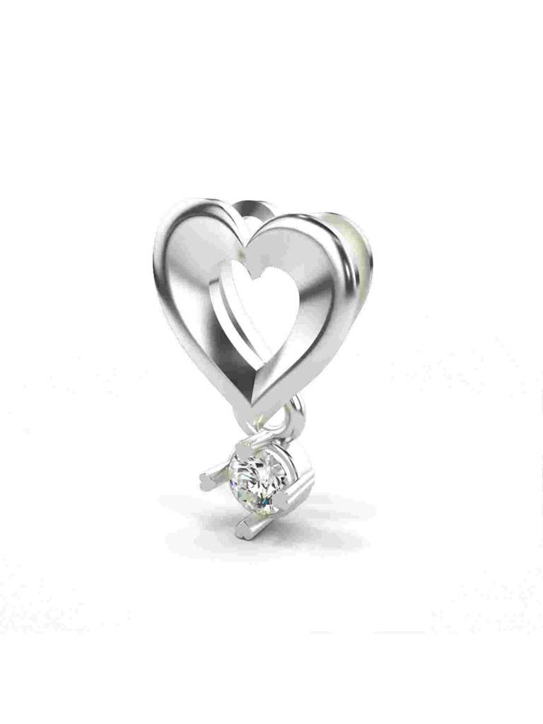 Sterling Silver Plated With Certified Lab Grown Diamond 0.11Cts | Vgp0288 : VGP0288_SWL