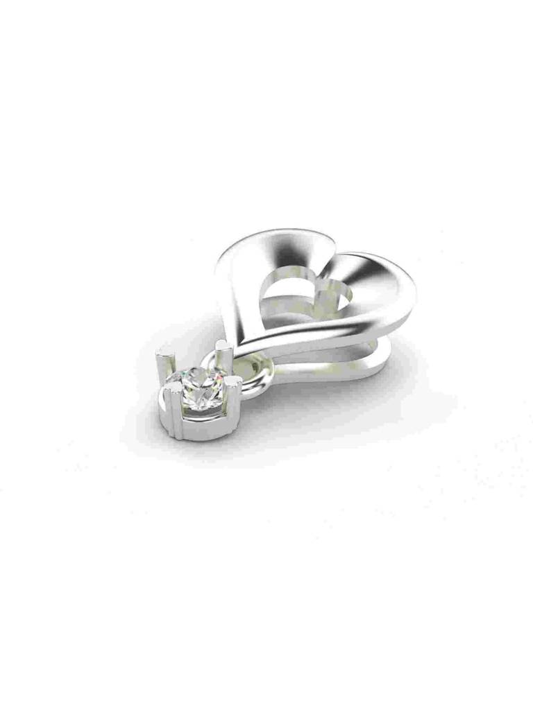 Sterling Silver Plated With Certified Lab Grown Diamond 0.11Cts | Vgp0288 : VGP0288_SWL