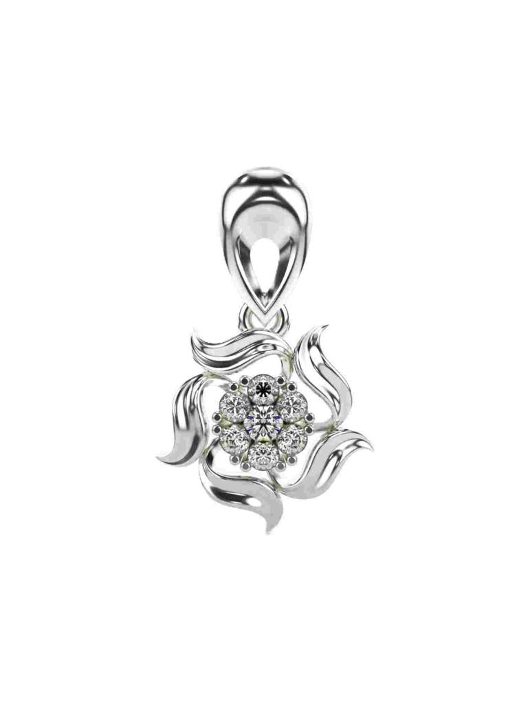 Sterling Silver Plated With Certified Lab Grown Diamond 0.17Cts | Vgp0298 : VGP0298_SWL