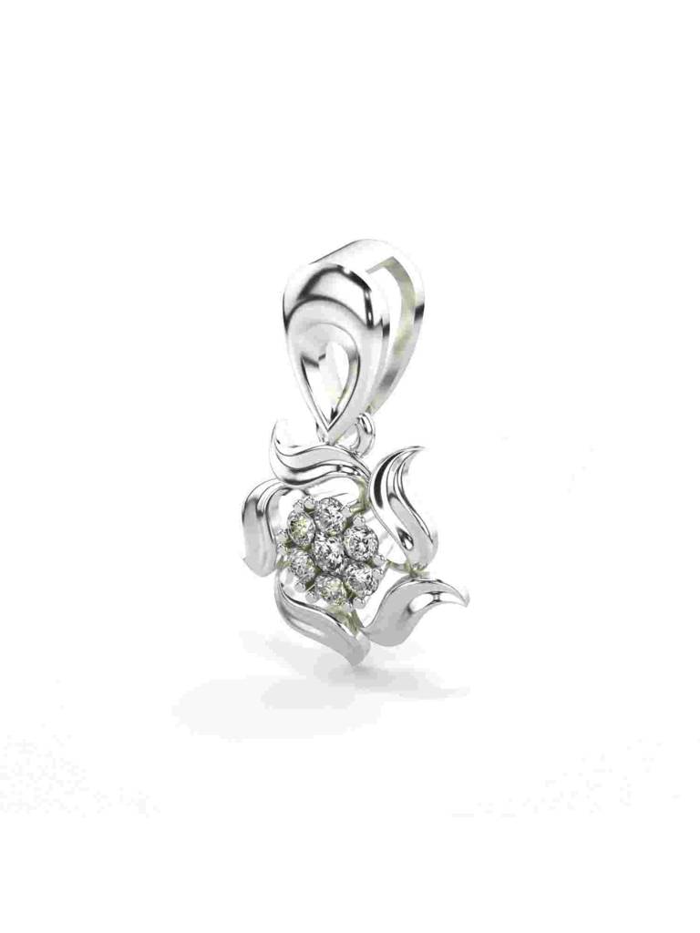 Sterling Silver Plated With Certified Lab Grown Diamond 0.17Cts | Vgp0298 : VGP0298_SWL