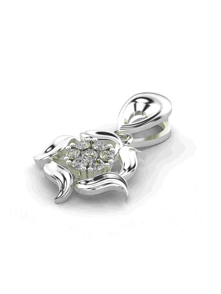Sterling Silver Plated With Certified Lab Grown Diamond 0.17Cts | Vgp0298 : VGP0298_SWL