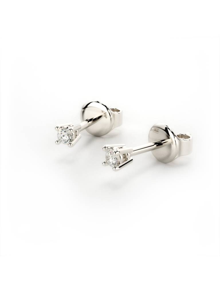 Sterling Silver Plated With Certified Lab Grown Diamond 0.10Cts | Earrings For Women/Girls | Vse0001R010 : VSE0001R010_SWL