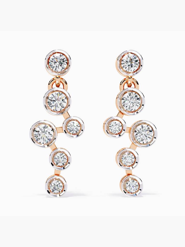 Sterling Silver Plated With Certified Lab Grown Diamond 0.44Cts | Earrings For Women/Girls | Vse0046 : VSE0046_SRL