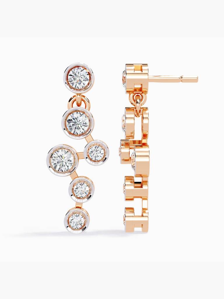 Sterling Silver Plated With Certified Lab Grown Diamond 0.44Cts | Earrings For Women/Girls | Vse0046 : VSE0046_SRL