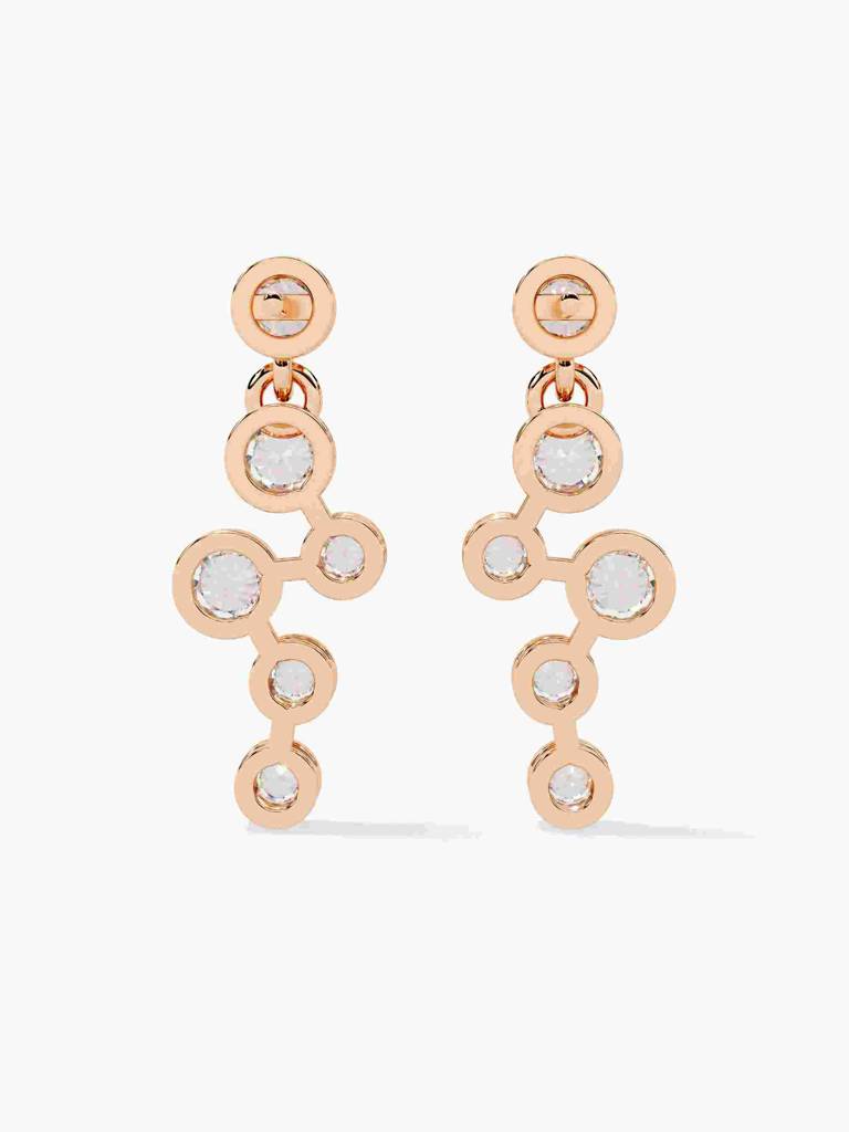 Sterling Silver Plated With Certified Lab Grown Diamond 0.44Cts | Earrings For Women/Girls | Vse0046 : VSE0046_SRL