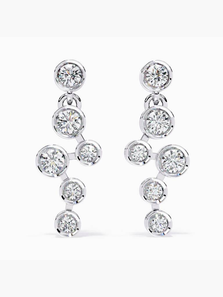 Sterling Silver Plated With Certified Lab Grown Diamond 0.44Cts | Earrings For Women/Girls | Vse0046 : VSE0046_SWL