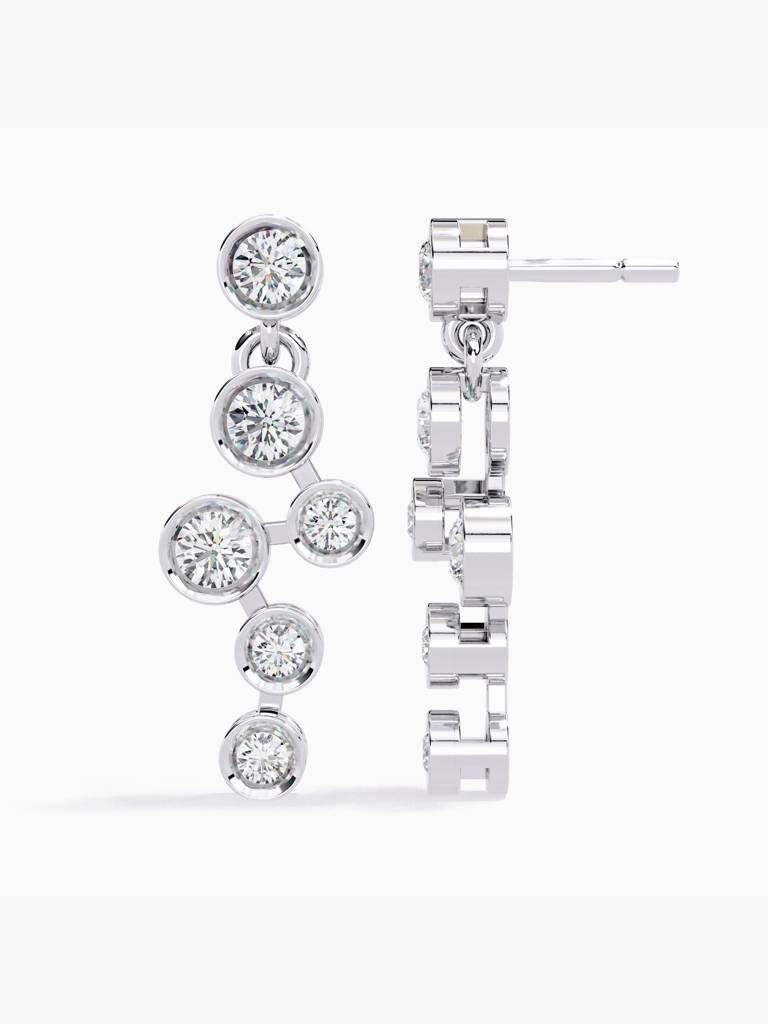 Sterling Silver Plated With Certified Lab Grown Diamond 0.44Cts | Earrings For Women/Girls | Vse0046 : VSE0046_SWL