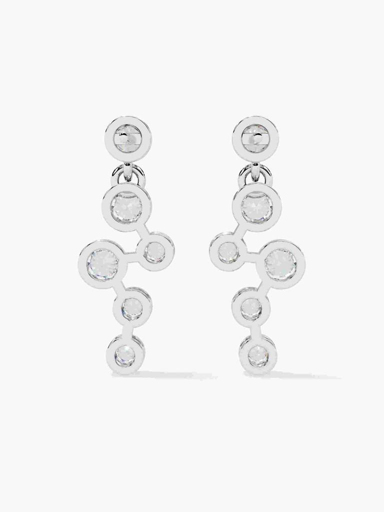 Sterling Silver Plated With Certified Lab Grown Diamond 0.44Cts | Earrings For Women/Girls | Vse0046 : VSE0046_SWL