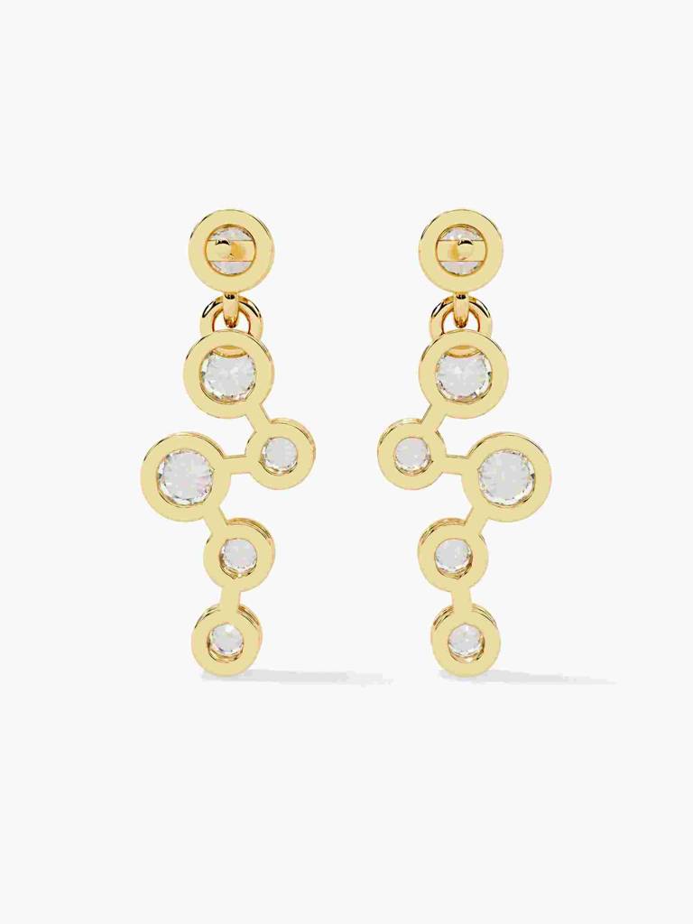 Sterling Silver Plated With Certified Lab Grown Diamond 0.44Cts | Earrings For Women/Girls | Vse0046 : VSE0046_SYL