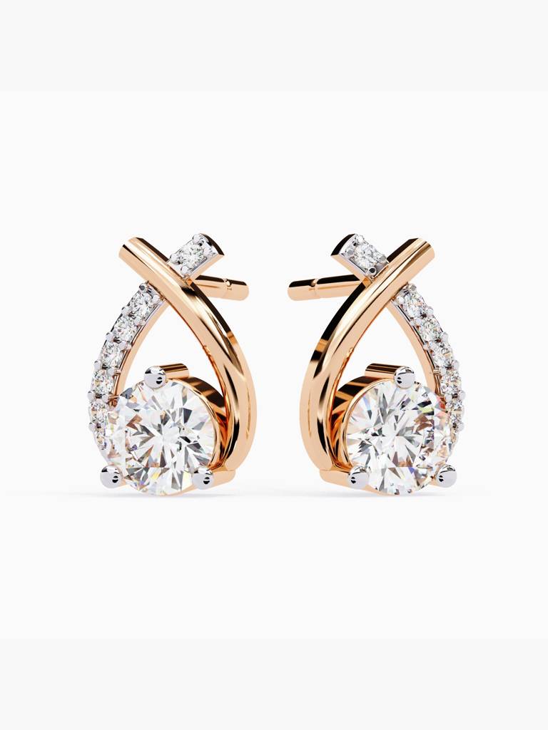 Sterling Silver Plated With Certified Lab Grown Diamond 1.30Cts | Earrings For Women/Girls | Vse0054 : VSE0054_SRL