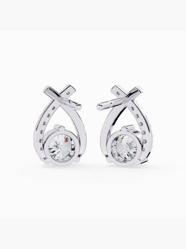 Sterling Silver Plated With Certified Lab Grown Diamond 1.30Cts | Earrings For Women/Girls | Vse0054 : VSE0054_SWL