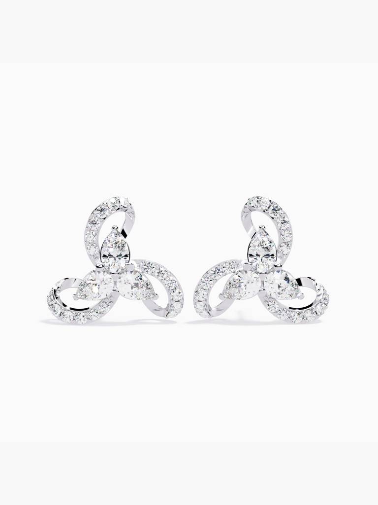 Sterling Silver Plated With Certified Lab Grown Diamond 1.47Cts | Earrings For Women/Girls | Vse0057 : VSE0057_SWL