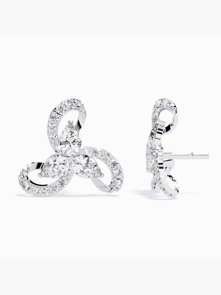 Sterling Silver Plated With Certified Lab Grown Diamond 1.47Cts | Earrings For Women/Girls | Vse0057 : VSE0057_SWL
