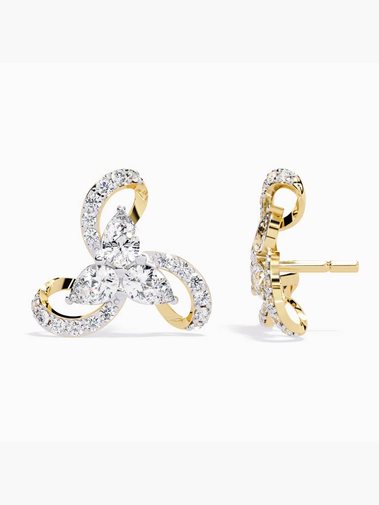 Sterling Silver Plated With Certified Lab Grown Diamond 1.47Cts | Earrings For Women/Girls | Vse0057 : VSE0057_SYL