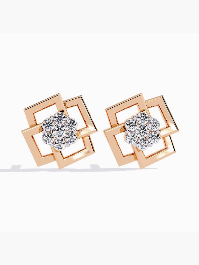 Sterling Silver Plated With Certified Lab Grown Diamond 0.21Cts | Earrings For Women/Girls | Vse0059 : VSE0059_SRL