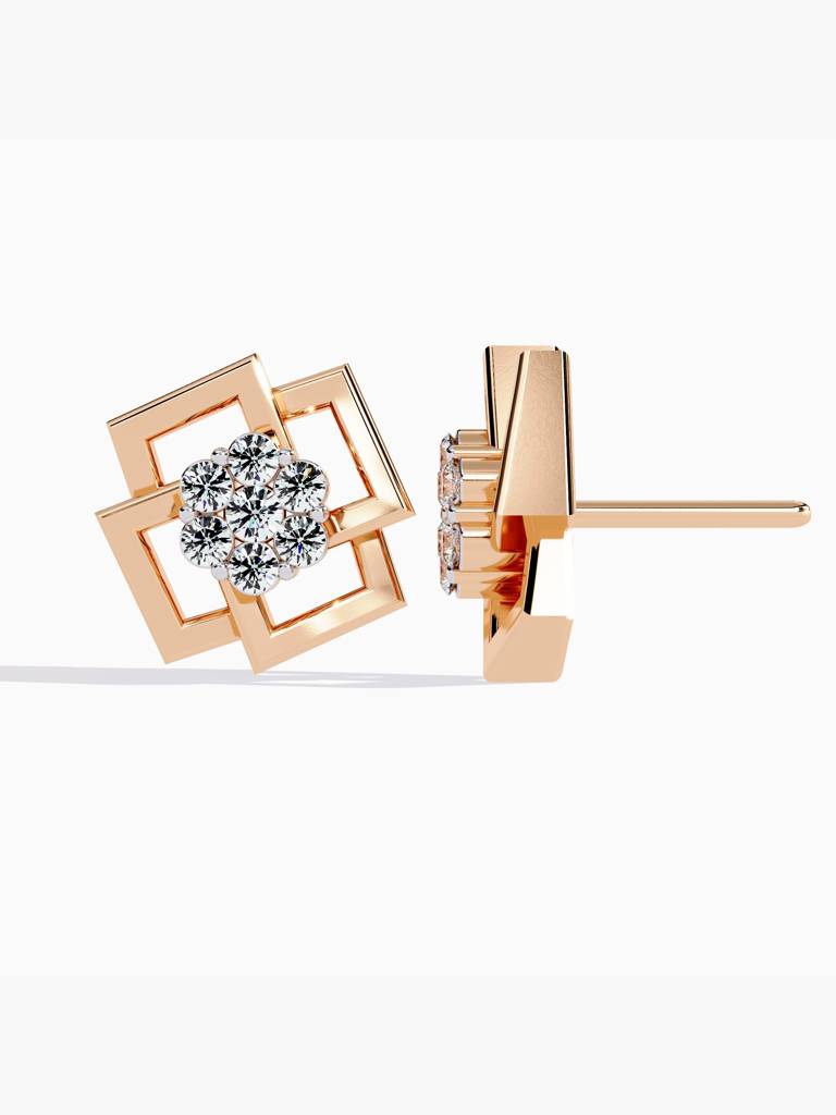 Sterling Silver Plated With Certified Lab Grown Diamond 0.21Cts | Earrings For Women/Girls | Vse0059 : VSE0059_SRL
