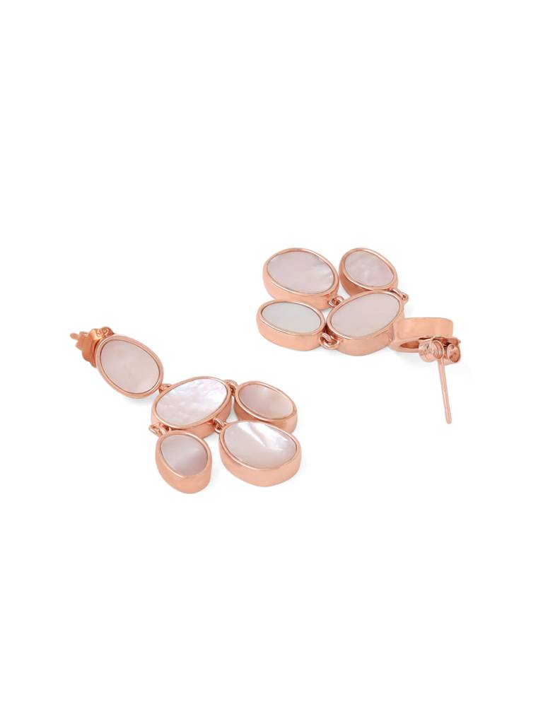 Kicky & Perky 925 Sterling Silver Mother Of Pearl Oval Disc Earrings : VSILIJE004_R
