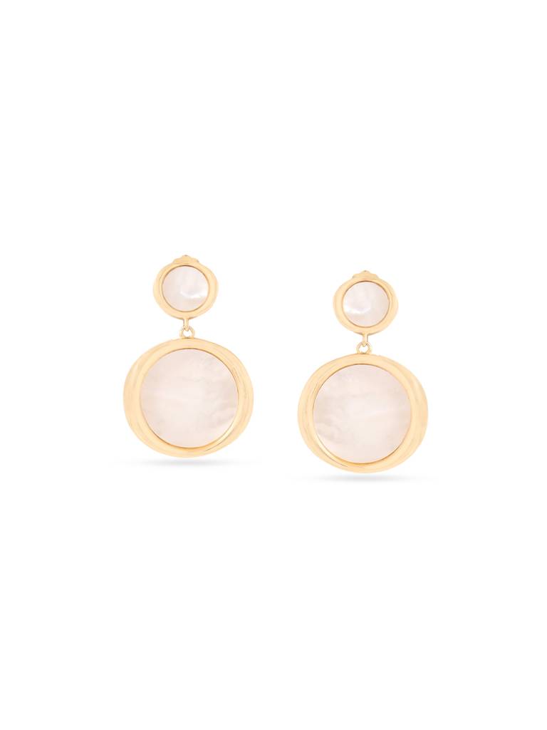 Kicky & Perky 925 Sterling Silver Mother Of Pearl Earrings Rose Gold Plated Multi-Size : VSILIJE005_G