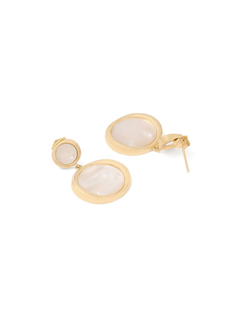 Kicky & Perky 925 Sterling Silver Mother Of Pearl Earrings Rose Gold Plated Multi-Size : VSILIJE005_G