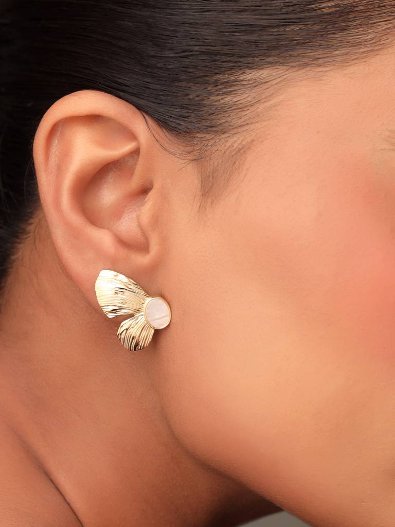 Kicky & Perky 925 Sterling Silver Butterfly Mother Of Pearl Earrings : VSILIJE009_G