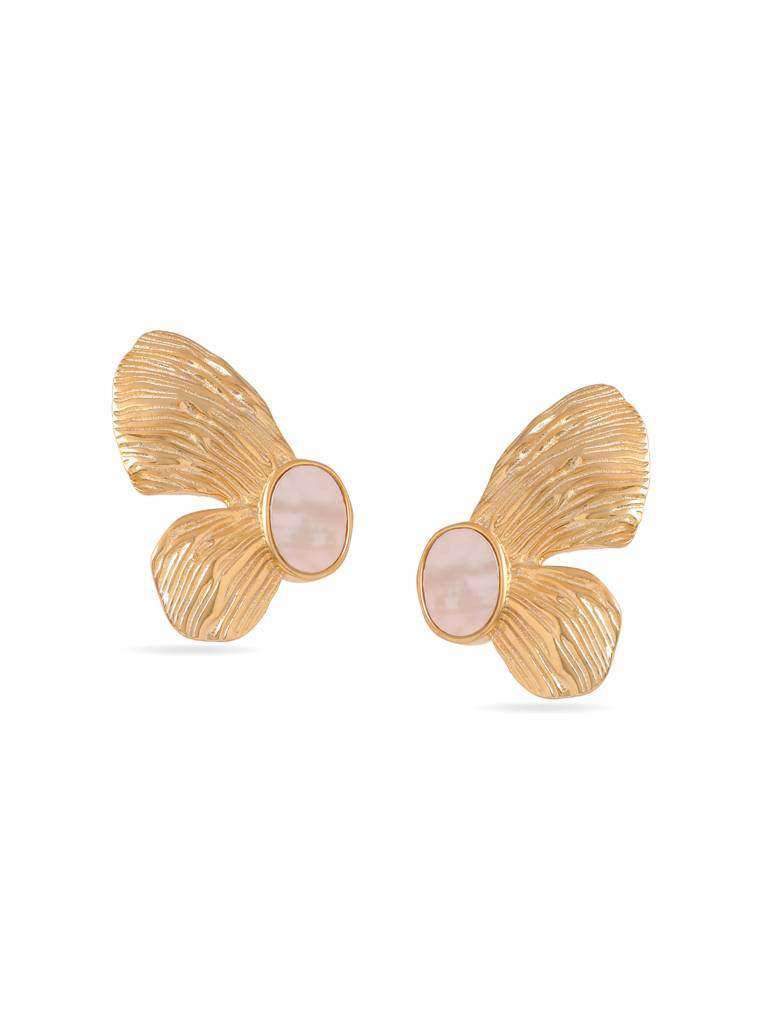 Kicky & Perky 925 Sterling Silver Butterfly Mother Of Pearl Earrings : VSILIJE009_G