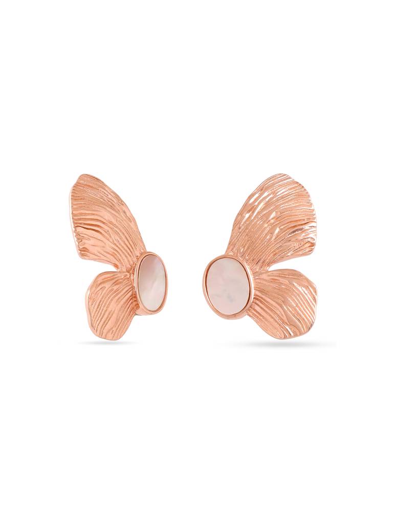 Kicky & Perky 925 Sterling Silver Butterfly Mother Of Pearl Earrings : VSILIJE009_R