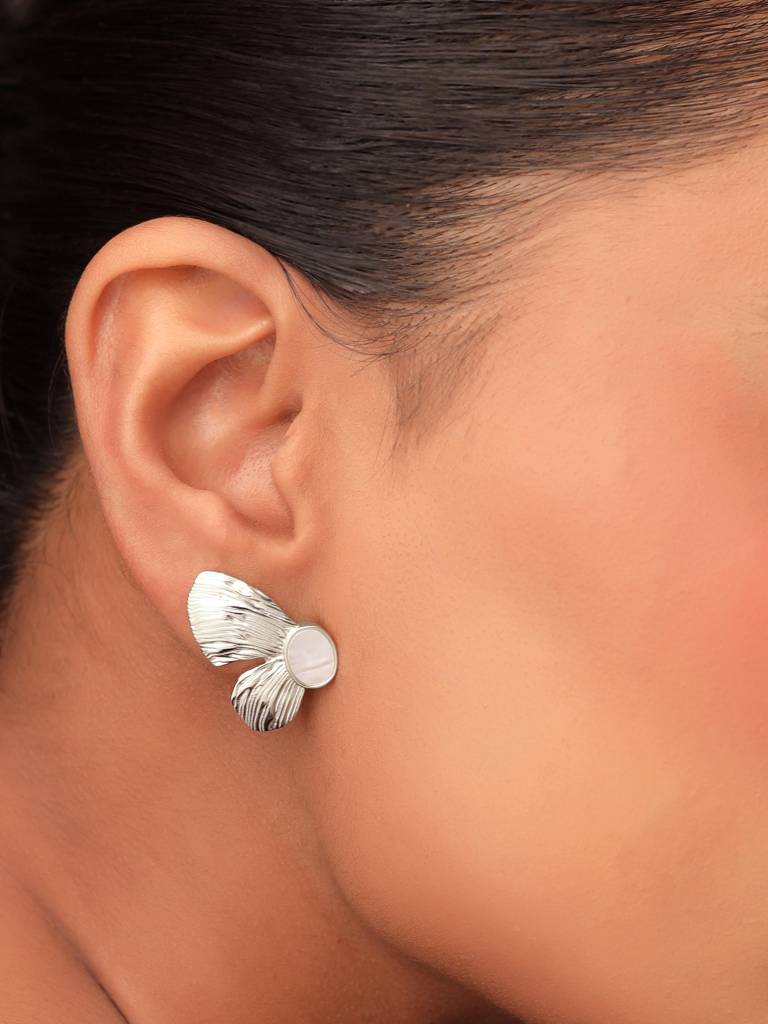 Kicky & Perky 925 Sterling Silver Butterfly Mother Of Pearl Earrings : VSILIJE009_S