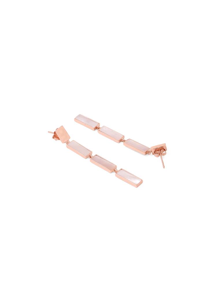 Kicky & Perky 925 Sterling Silver Brick Pattern Mother Of Pearl Earrings : VSILIJE010_R