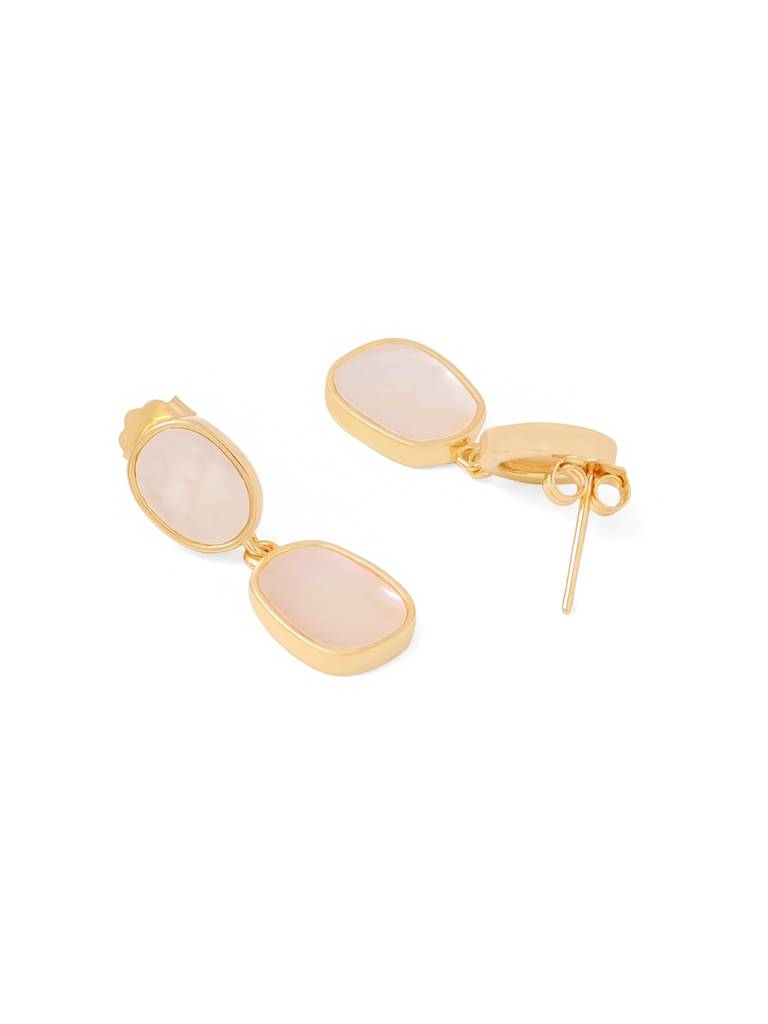 Kicky & Perky 925 Sterling Silver Abstract Mother Of Pearl Earrings : VSILIJE011_G
