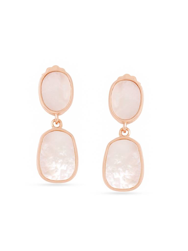 Kicky & Perky 925 Sterling Silver Abstract Mother Of Pearl Earrings : VSILIJE011_R