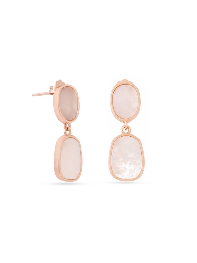 Kicky & Perky 925 Sterling Silver Abstract Mother Of Pearl Earrings : VSILIJE011_R