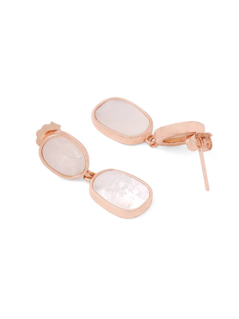 Kicky & Perky 925 Sterling Silver Abstract Mother Of Pearl Earrings : VSILIJE011_R