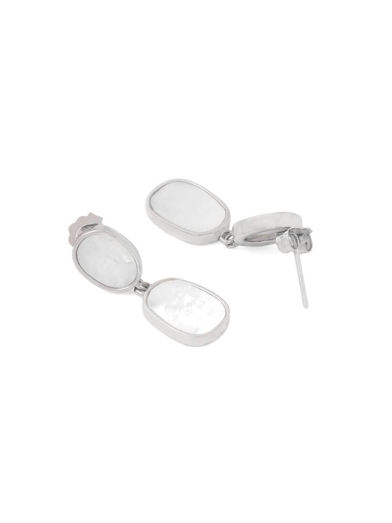 Kicky & Perky 925 Sterling Silver Abstract Mother Of Pearl Earrings : VSILIJE011_S