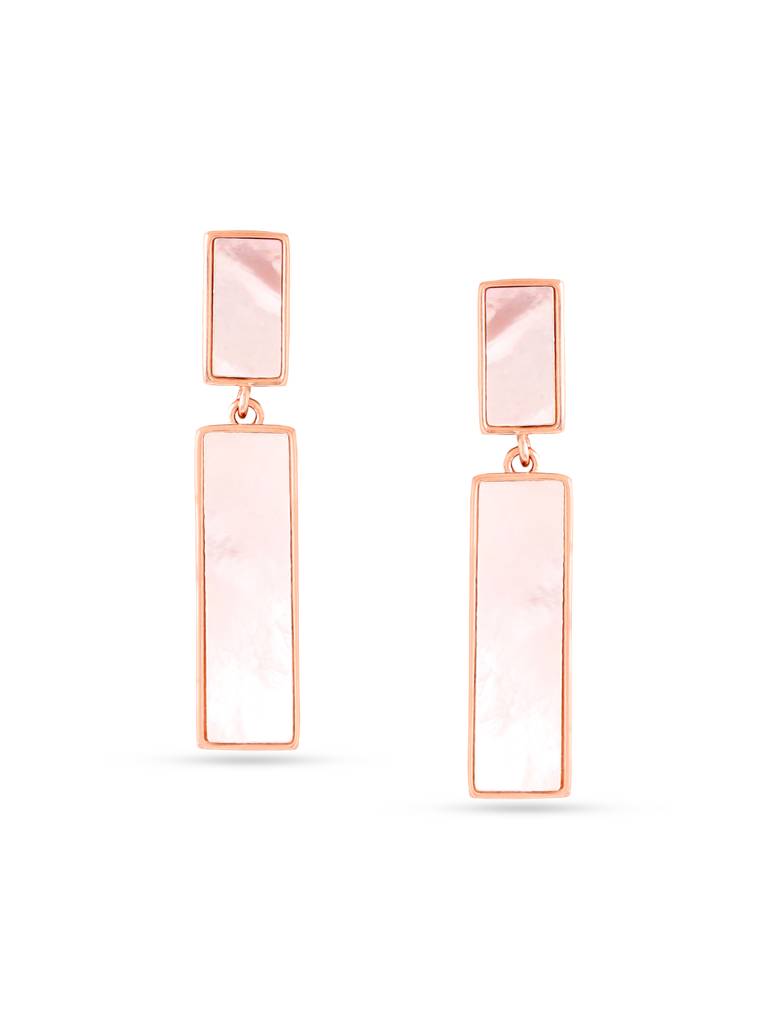 Kicky & Perky 925 Sterling Silver Symmetrical Mother Of Pearl Earrings : VSILIJE015_R