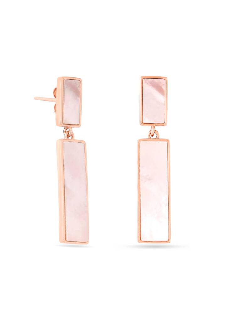 Kicky & Perky 925 Sterling Silver Symmetrical Mother Of Pearl Earrings : VSILIJE015_R