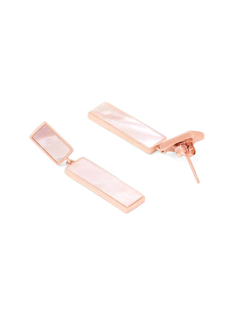 Kicky & Perky 925 Sterling Silver Symmetrical Mother Of Pearl Earrings : VSILIJE015_R