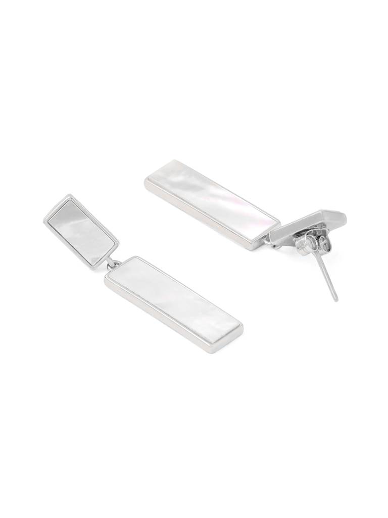 Kicky & Perky 925 Sterling Silver Symmetrical Mother Of Pearl Earrings : VSILIJE015_S