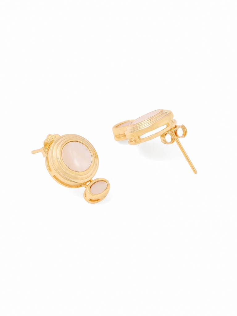 Kicky & Perky 925 Sterling Silver Abstract Geometric Mother Of Pearl Earrings : VSILIJE016_G