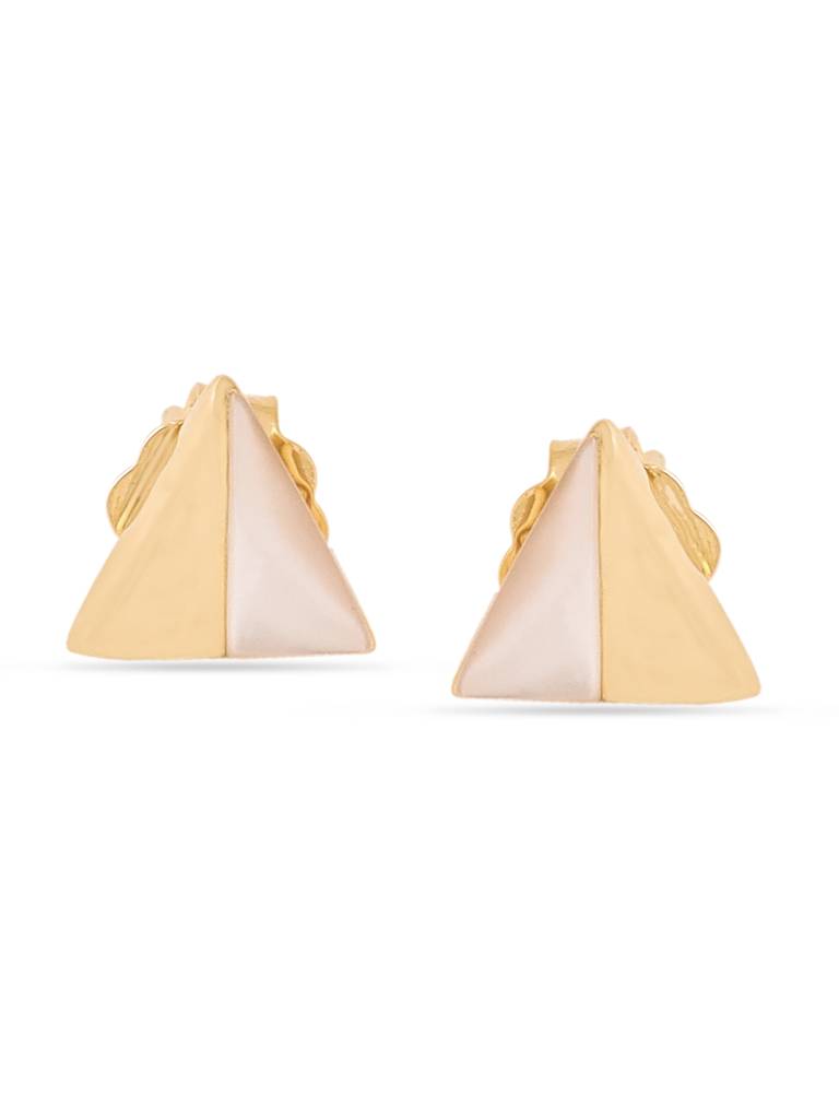 Kicky & Perky 925 Sterling Silver Geometric Mother Of Pearl Stud Earrings : VSILIJE019_G