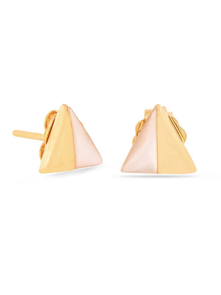 Kicky & Perky 925 Sterling Silver Geometric Mother Of Pearl Stud Earrings : VSILIJE019_G