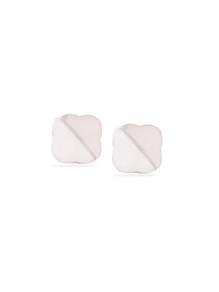 Kicky & Perky 925 Sterling Silver Lucky Clover Mother Of Pearl Stud Earrings : VSILIJE020_S